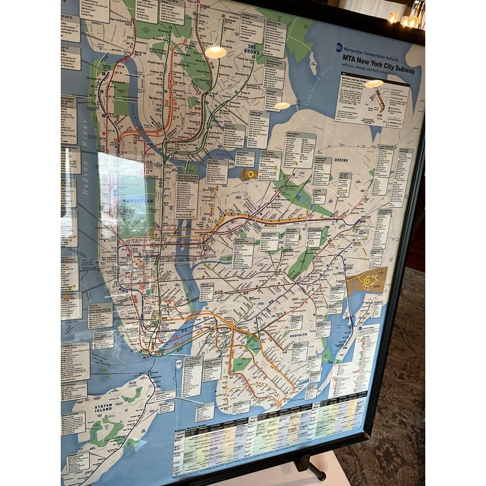 New York City MTA Subway map framed decorator piece must see - Picture 7 of 13